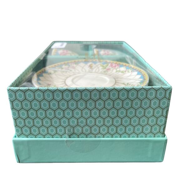 Grace Teaware Fine Porcelain Floral Espresso Cups & Saucers Gift Box Set New - Picture 5 of 10